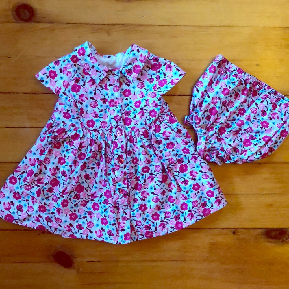 💐12-mo Floral Button-Down Sundress & Bloomers